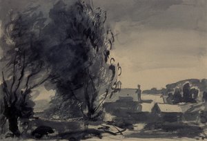 منازل بين الأشجار ، 1902 (مرحاض على ورق) بواسطة فيليب ويلسون ستير